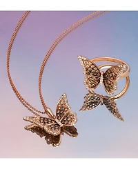 Le Vian Ombre Chocolate Ombre Diamond & Vanilla Diamond Butterfly 20" Adjustable Pendant Necklace (3/4 ct. t.w.) in 14k Rose Gold