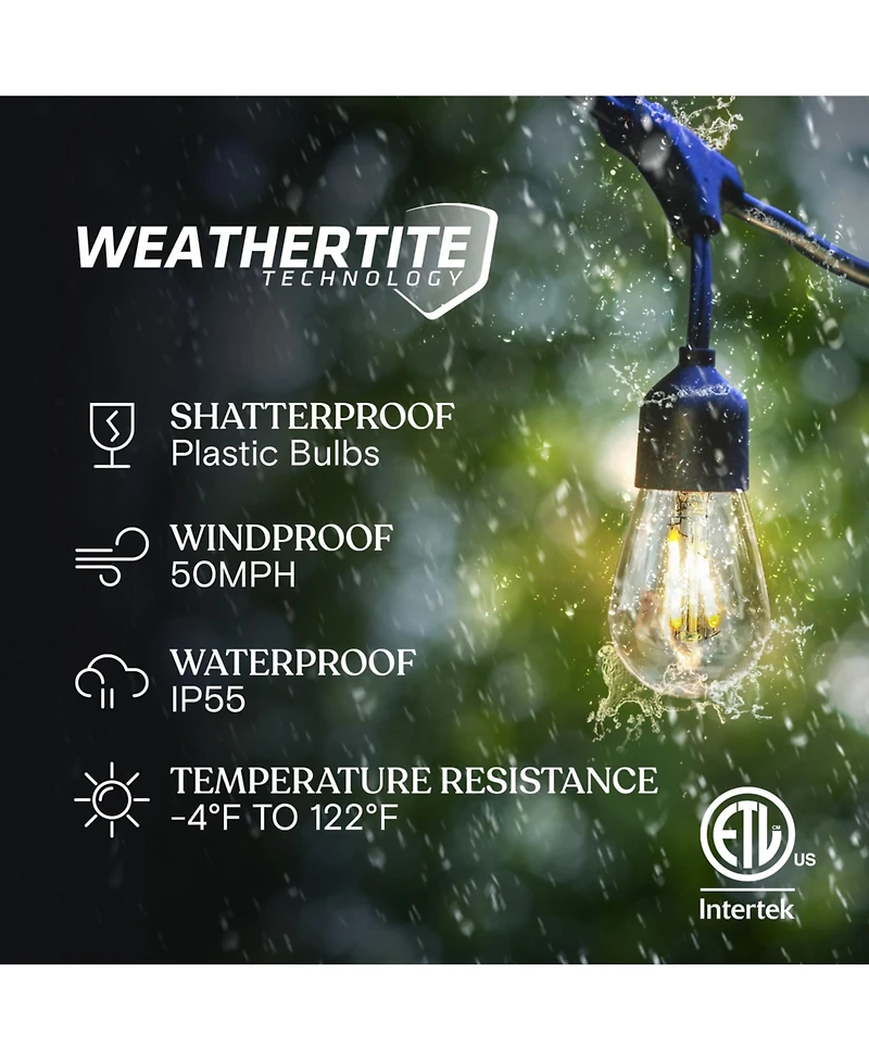 Ambience Pro 48 ft. Outdoor Solar Led String Lights with Remote Control
