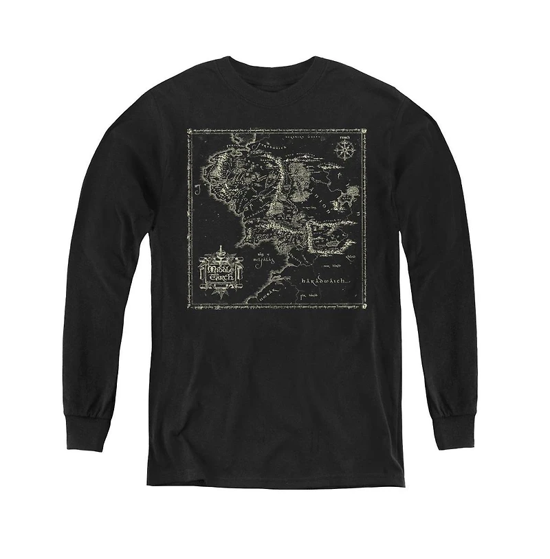 Lord Of The Rings Youth Map Me Long Sleeve Sweatshirts
