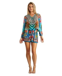 La Moda Clothing Women's Drawstring Elasic Waist Short Dress