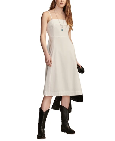 Lucky Brand Women's Cotton Linen Sleeveless Midi Dress