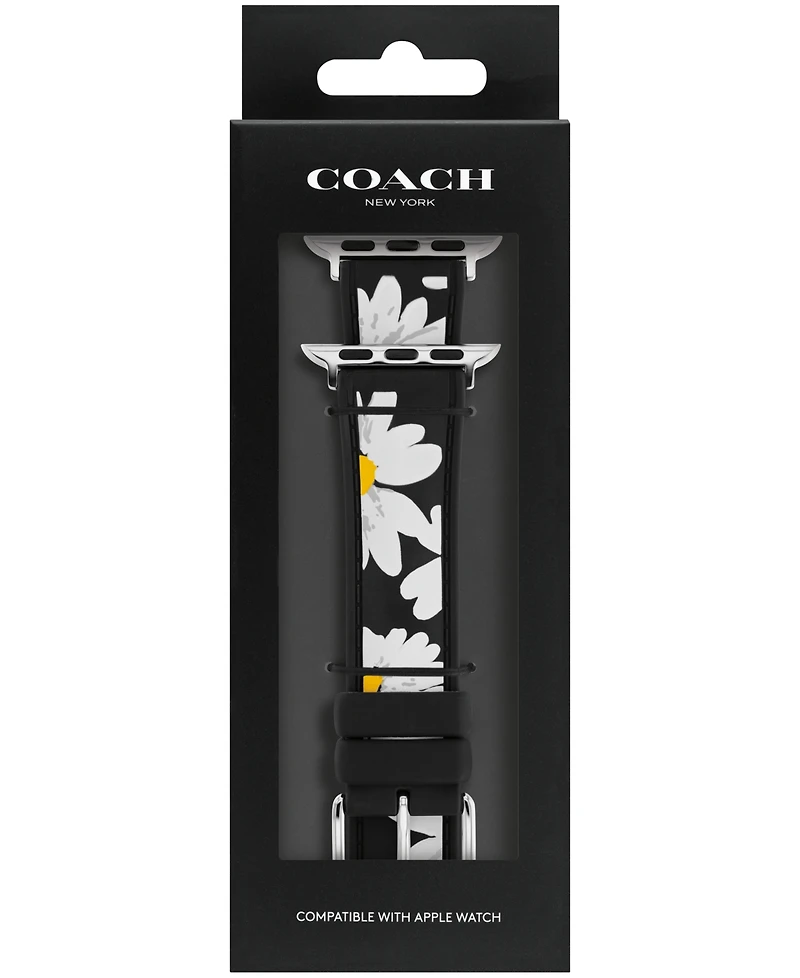 Coach Women's Black Silicone Apple Strap 38mm/40mm/41mm