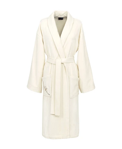 Boss Home Almond Flowers Woman's Cotton Shawl Collar Bathrobe