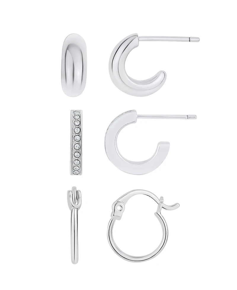And Now This Crystal Trio Hoop Earring Set