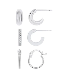 And Now This Crystal Trio Hoop Earring Set