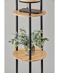 Adesso 68.5" Wood Shelves Trio Floor Lamp