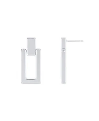 And Now This 18K Gold Plated or Silver Plated Rectangle Post Drop Earring