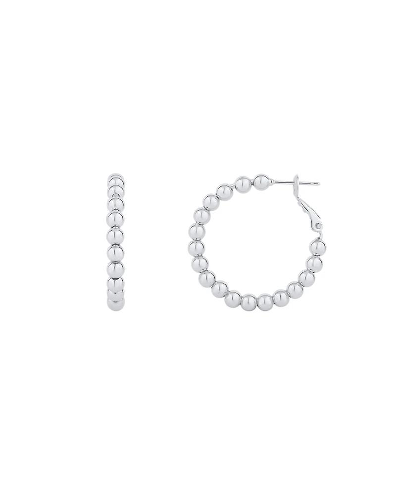 And Now This 18K Gold Plated or Silver Plated Bead Hoop Earring