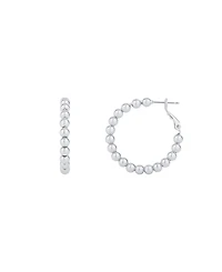 And Now This 18K Gold Plated or Silver Plated Bead Hoop Earring