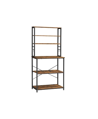 Slickblue 6-tier Industrial Baker's Rack Microwave Oven Stand With 6 Hooks And Metal Frame