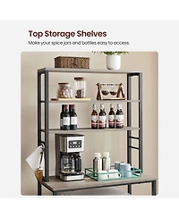 Slickblue 6-tier Industrial Baker's Rack Microwave Oven Stand With 6 Hooks And Metal Frame