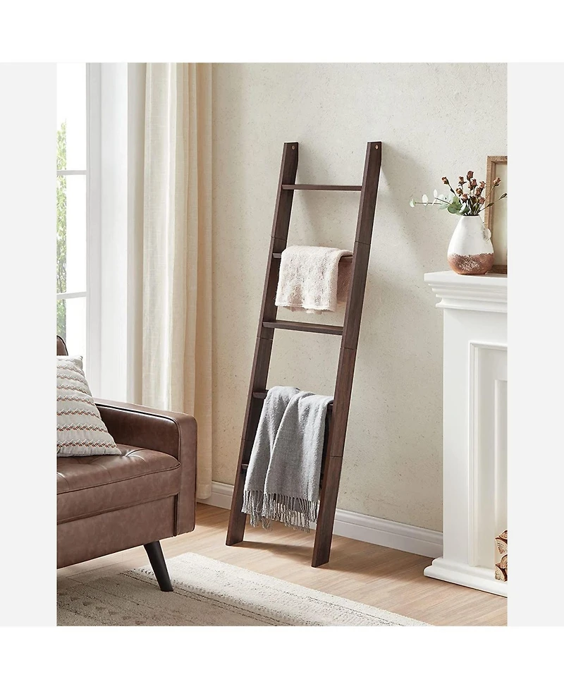 Decorative Blanket Ladder, 5-Tier Ladder Shelf, Ladder Rack for Storage and Decor