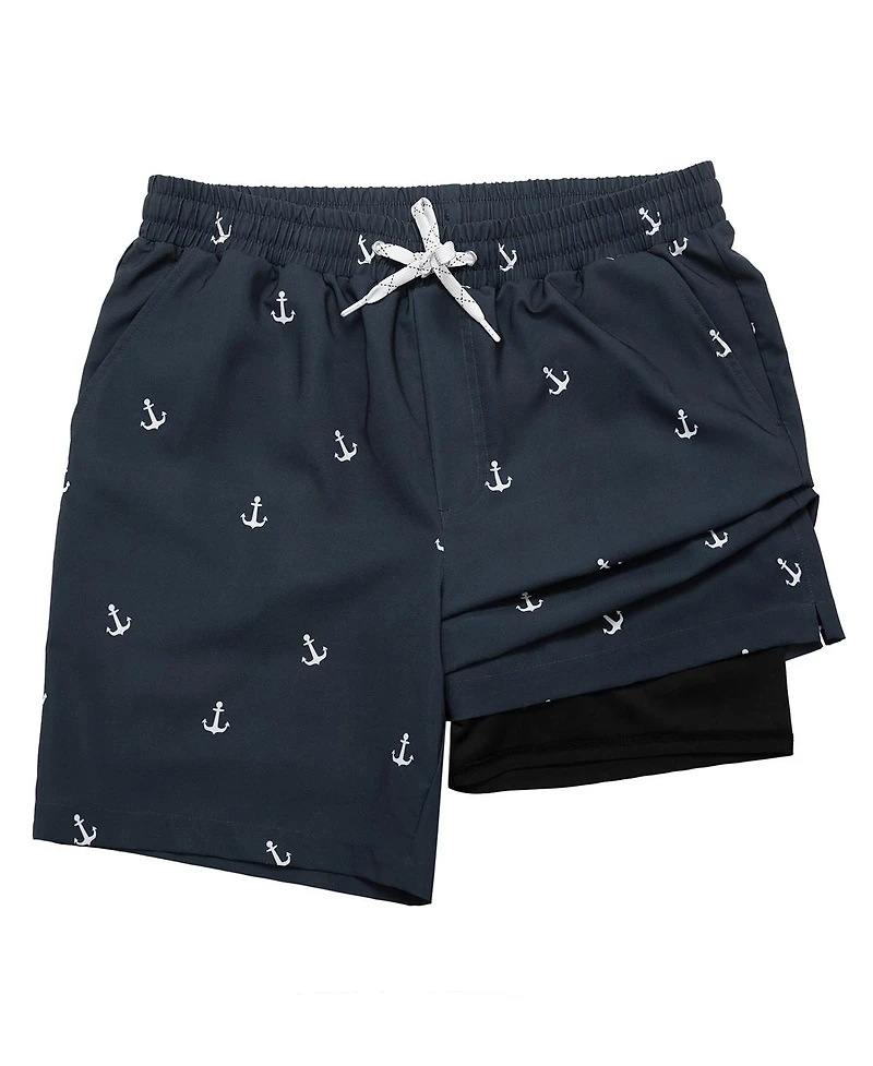 Rokka&Rolla Men's 7" Compression Liner Stretch Swim Trunks Upf 50+