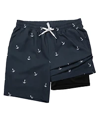 Rokka&Rolla Men's 7" Compression Liner Stretch Swim Trunks Upf 50+