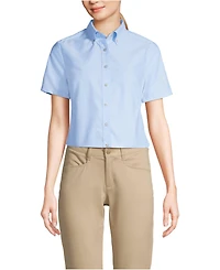 Lands' End Women's Short Sleeve Oxford Dress Shirt