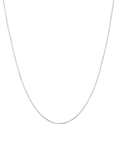 Delicate Box Chain 20" Strand Necklace (2/3mm) in 14k White Gold
