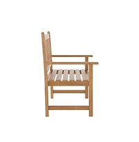 Andover Indoor/Outdoor Patio Bench/Dual-Person Loveseat With Slatted Acacia Wood Design For Use In Sunroom, Backyard, Porch, Or Garden