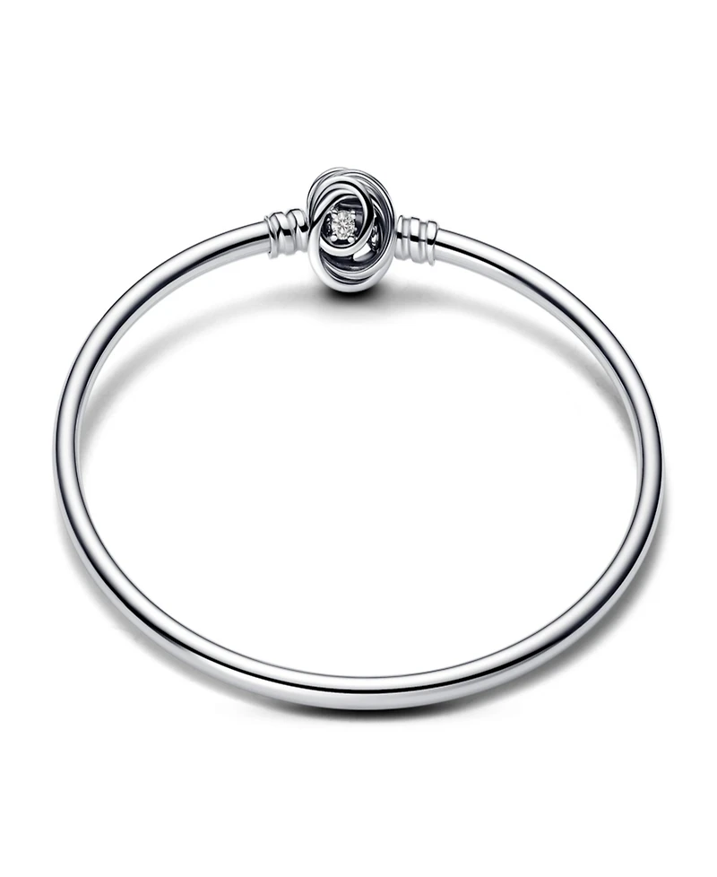 Pandora Moments Sterling Silver Encircled Clasp Bangle