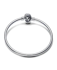 Pandora Moments Sterling Silver Encircled Clasp Bangle