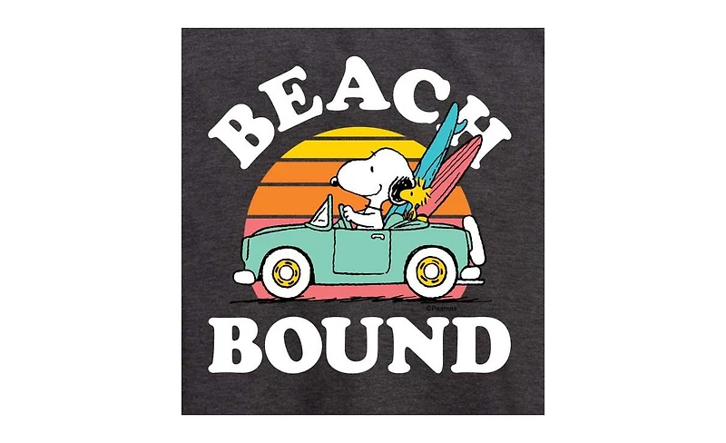 Hybrid Apparel Trendy Plus Snoopy Beach Bound Graphic Top