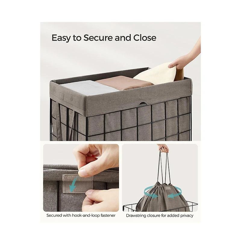 Slickblue Laundry Hamper,Laundry Basket, Collapsible Clothes Hamper, Removable and Washable Liner