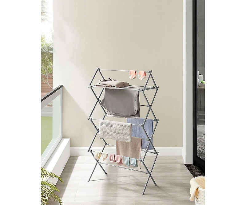 Slickblue Foldable Clothes Drying Rack, Laundry Drying Rack, Clothes Airer, Steel Frame