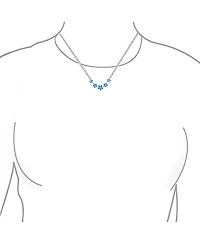 Bling Jewelry Statement Synthetic Blue Opal Multi 5 Plumeria Hawaiian Flower Collar Necklace Sterling Silver