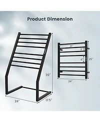 2-in-1 Towel Warmer Rack Freestanding Wall Mounted with Led Display Built-in Timer