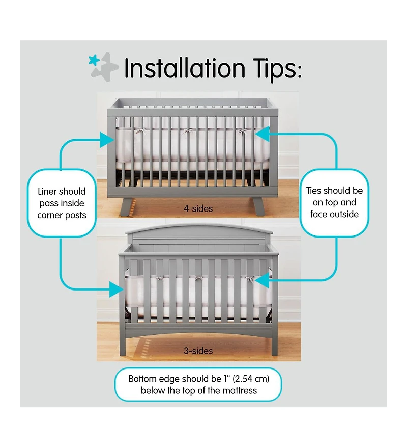 Halo Dream Inc. AirflowBaby Breathable Mesh Liner for Full-Size Cribs