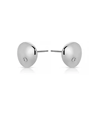 Ettika Polished Pebble Single Crystal Stud Earrings