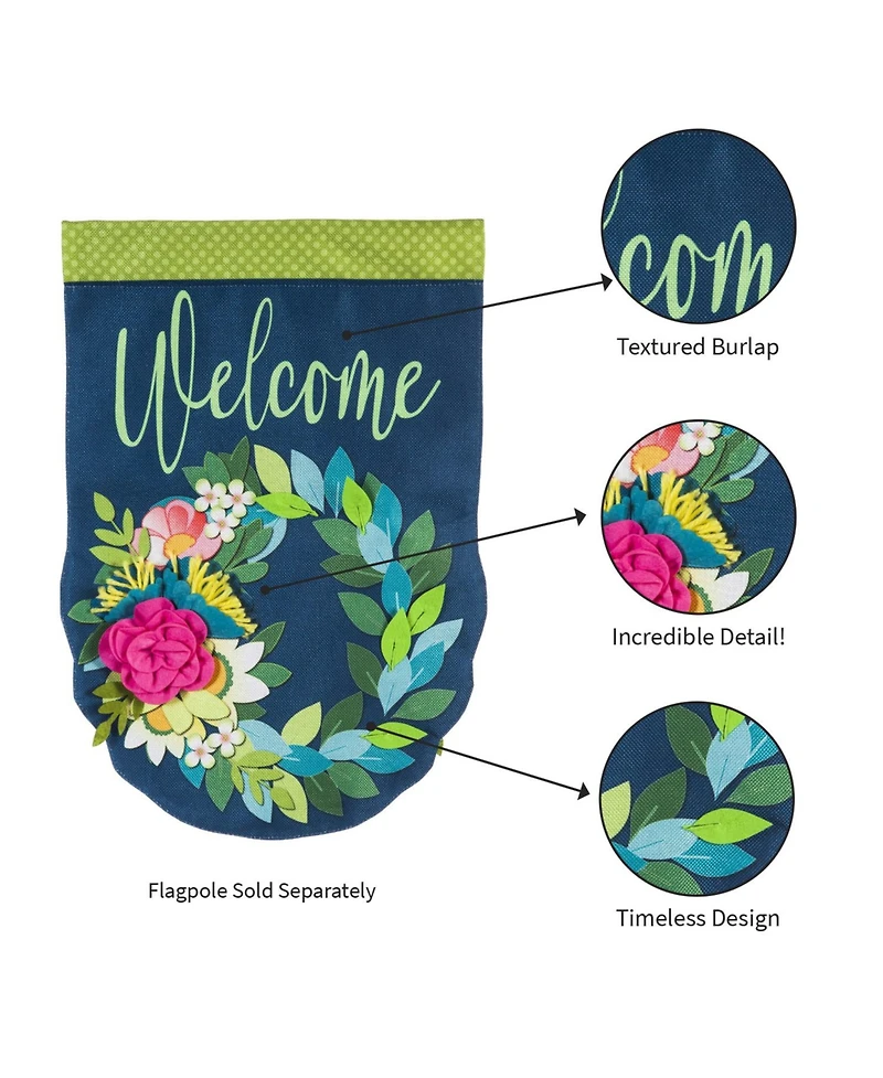 Evergreen Flower Garden Burlap House Flag 28 x 44 Inches Outdoor Decor for Homes and Gardens