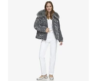 Andrew Marc Black Label Women's Charleroi Crushed Velvet Down Puffer