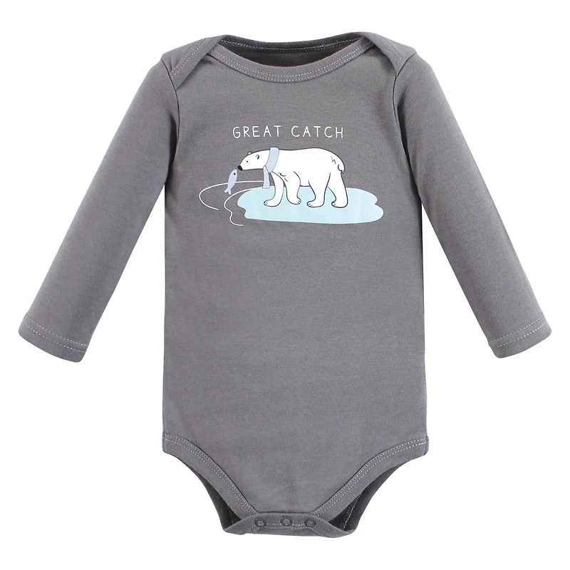 Hudson Baby Boys Cotton Long-Sleeve Bodysuits