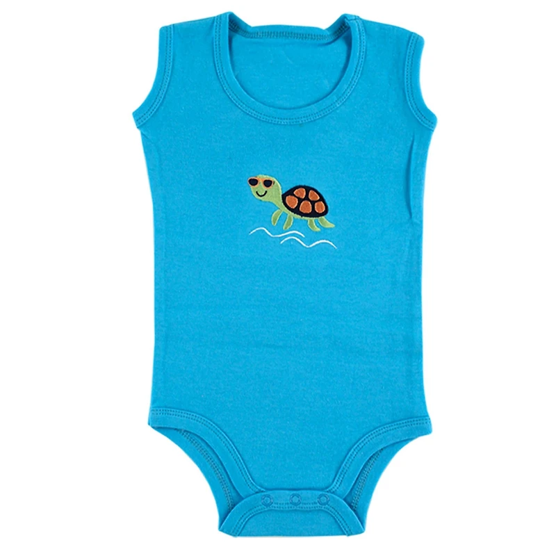 Luvable Friends Baby Boys Sleeveless Cotton Snap-Crotch Undershirts