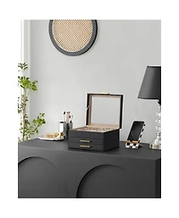 Slickblue Jewelry Box With Glass Lid, Multi-layer Organizer, For Big And Small