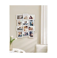 12-Opening Photo Collage Frame with Glass Cover for Multiple Picture Display