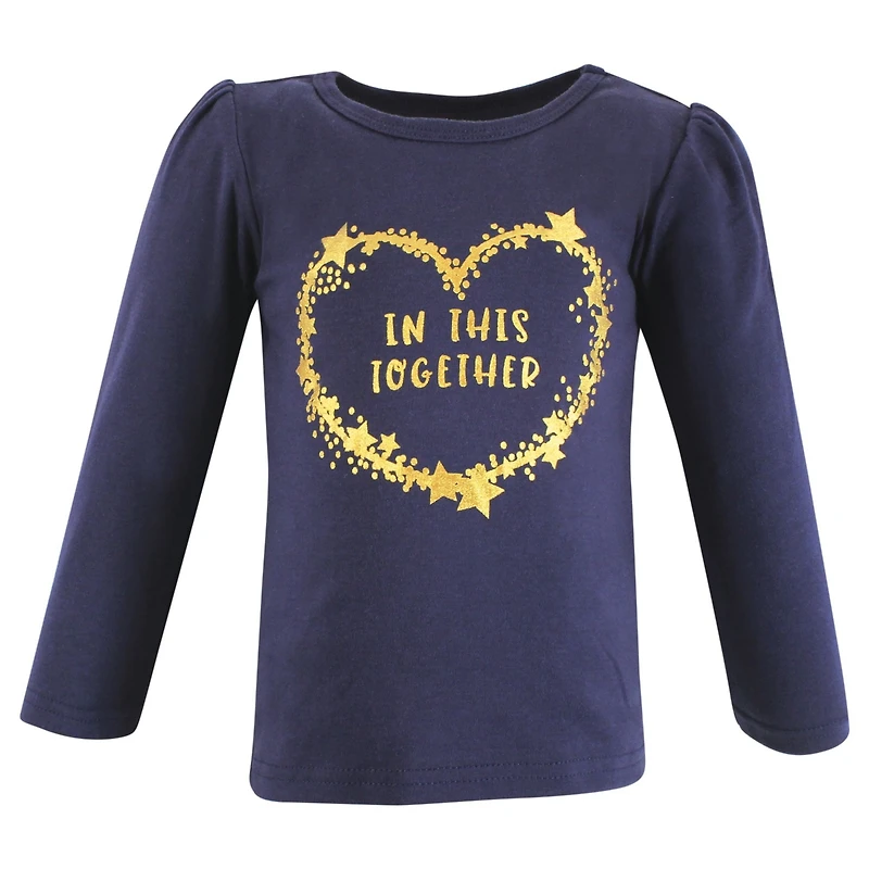 Hudson Baby Toddler Girls Long Sleeve T-Shirts, Fall Pumpkin Spice
