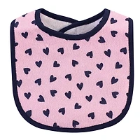 Hudson Baby Girls Cotton Terry Bib and Burp Cloth Set