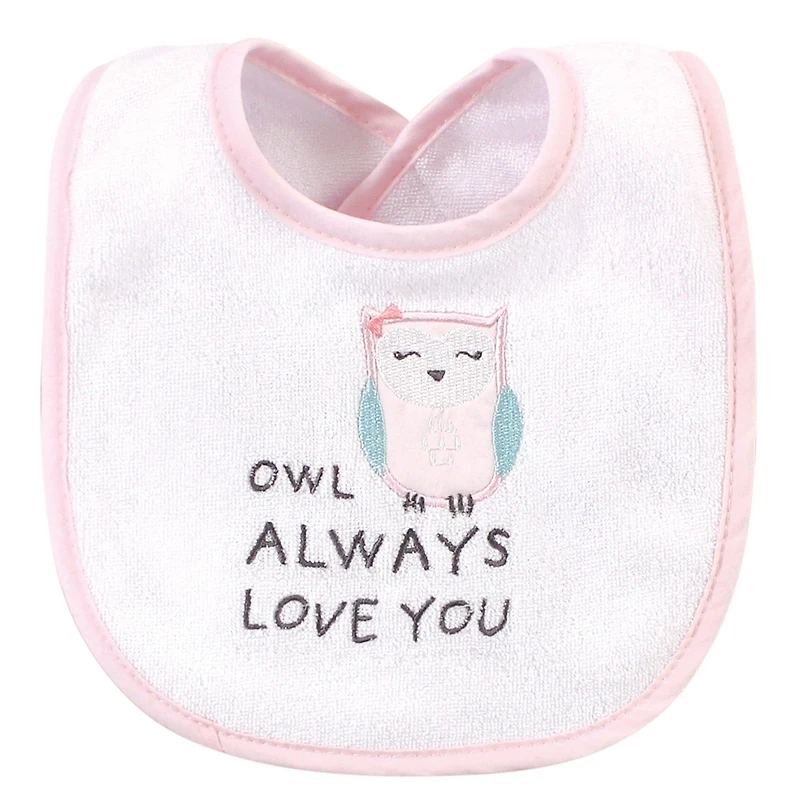 Hudson Baby Girls Cotton and Polyester Bibs