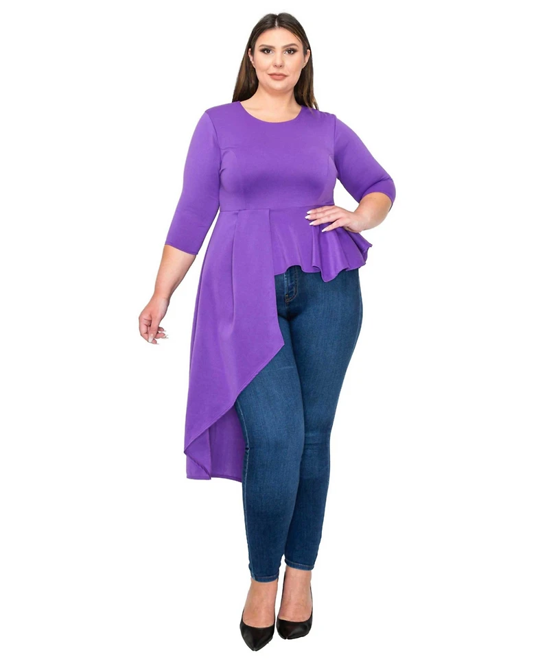 L I V D Plus Size Sanctuary Asymmetrical Peplum Top