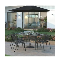 Keegan 19.25" Diameter Universal Sunburst Pattern Cement Patio Umbrella Base With Weatherproof Plastic Polymer Coating