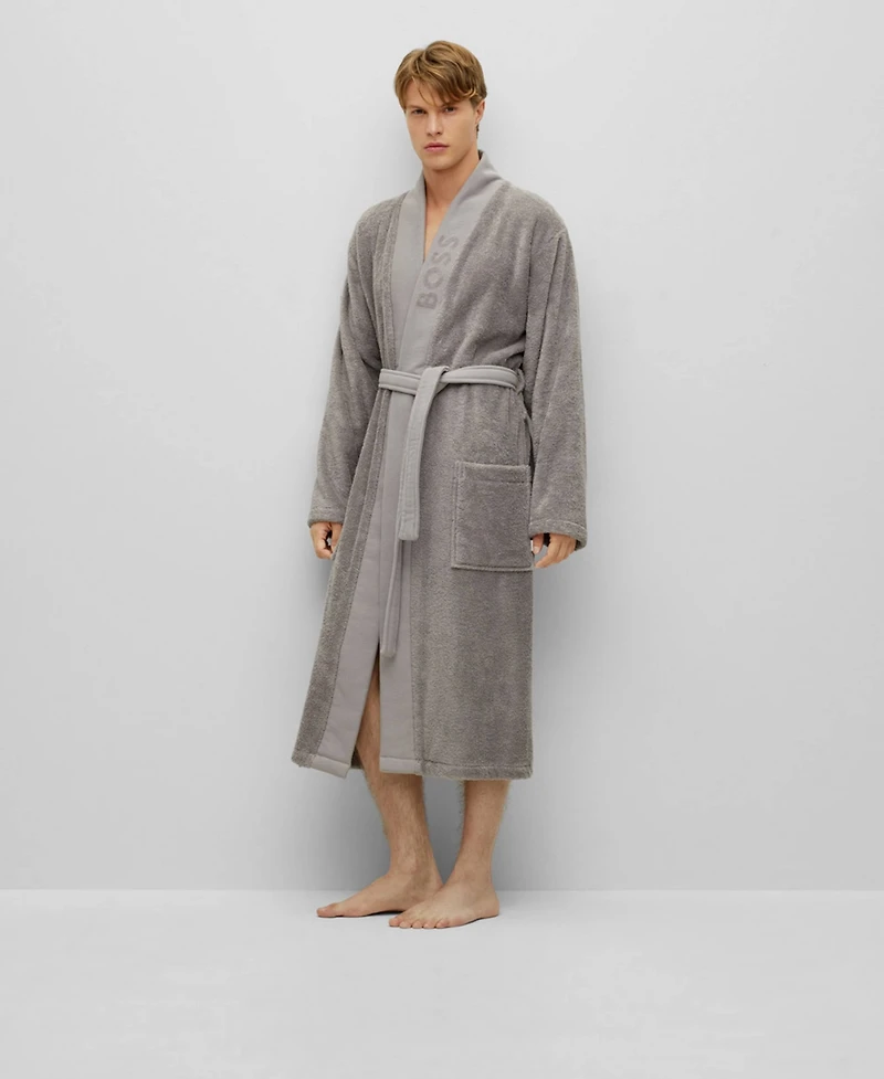 Boss Home Plain Kimono Cotton Men's Bathrobe