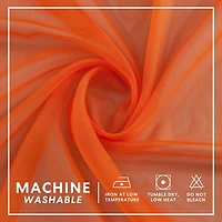 GoodGram Basics Bright Orange 2 Piece Grommet Top Translucent Sheer Voile Window Curtain Panels - 63 in. Long