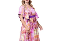 Kiyonna Plus Mediterranean Breeze Maxi Dress with Pockets