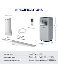 10000 Btu Portable Air Cooler with Fan and Dehumidifier Mode