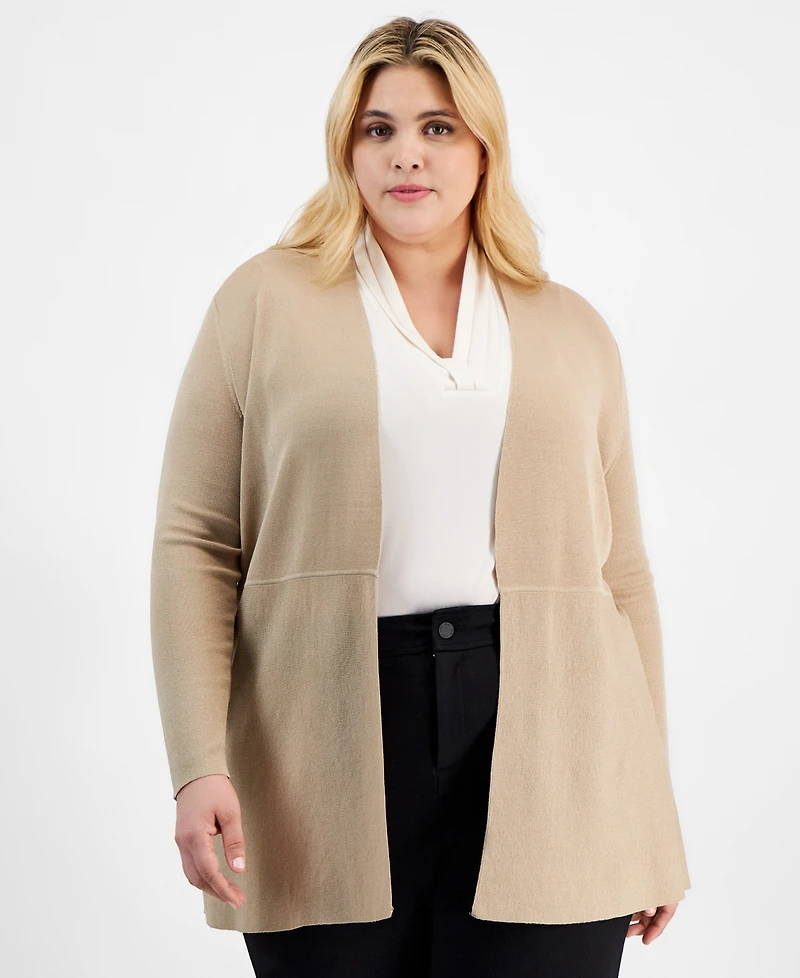 Anne Klein Plus Monterey Open-Front Cardigan