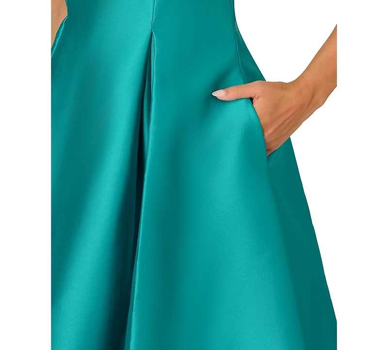 Adrianna Papell Boat-Neck A-Line Dress