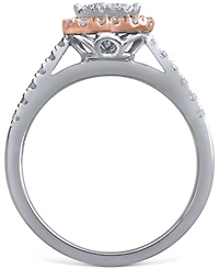 Diamond Heart Cluster Ring (1/2 ct. t.w.) in 14k Rose & White Gold