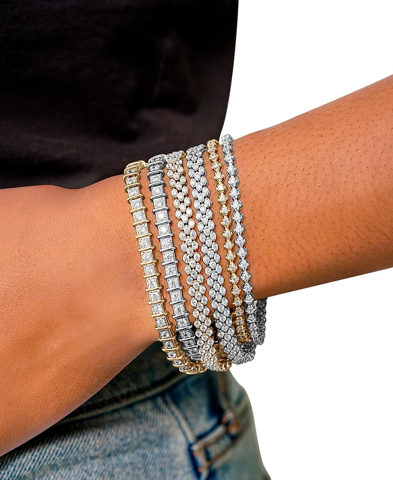 Diamond Three-Row Bracelet (-/ ct. t.w.) 14k White or Yellow Gold