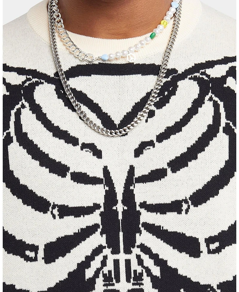 Xxiii Mens Isaac Knit Skeleton Sweater